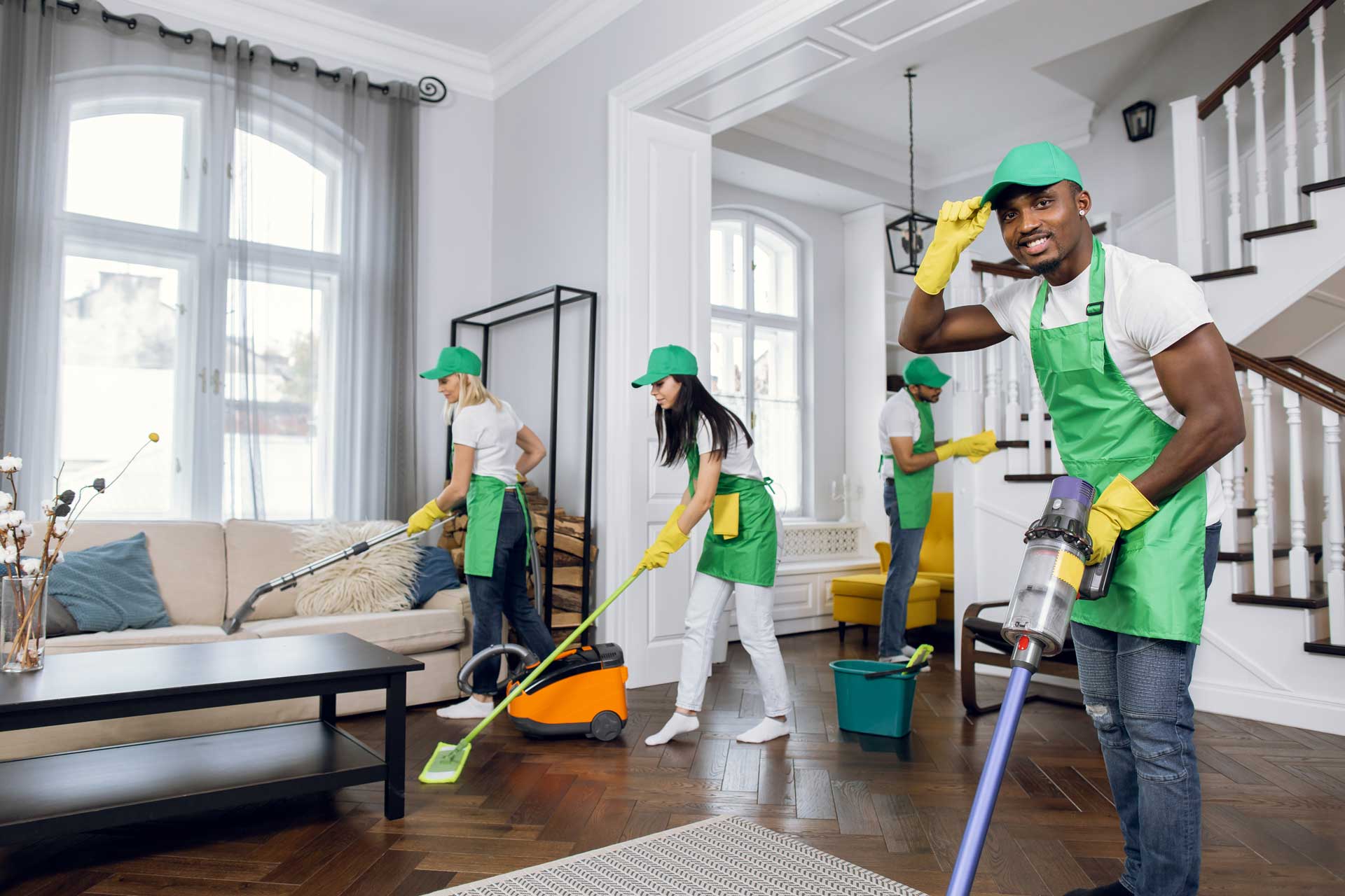 diverse cleaning crew